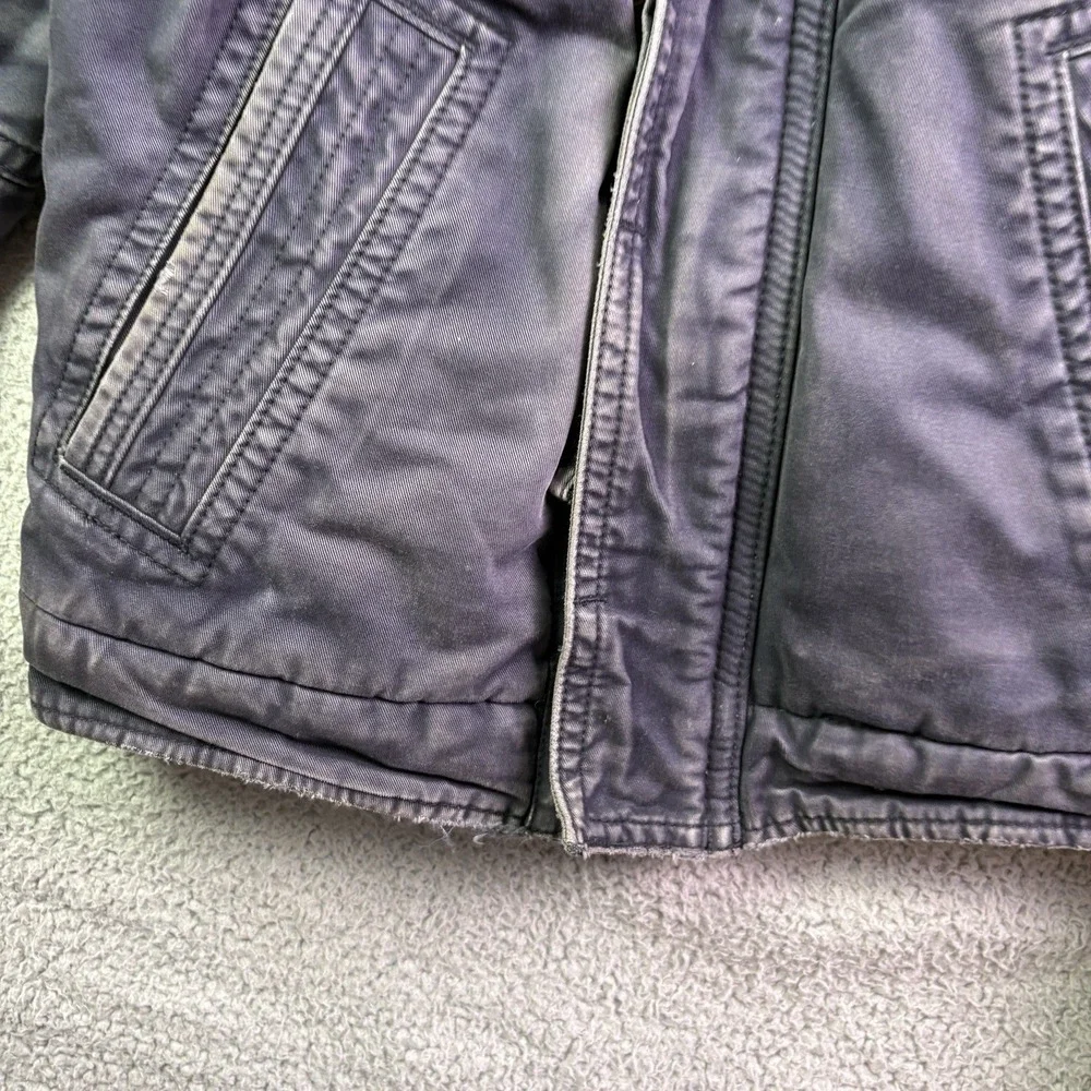 VTG Abercrombie & Fitch Adirondack Jacket Mens Medium Y2K Fur Lined Distressed